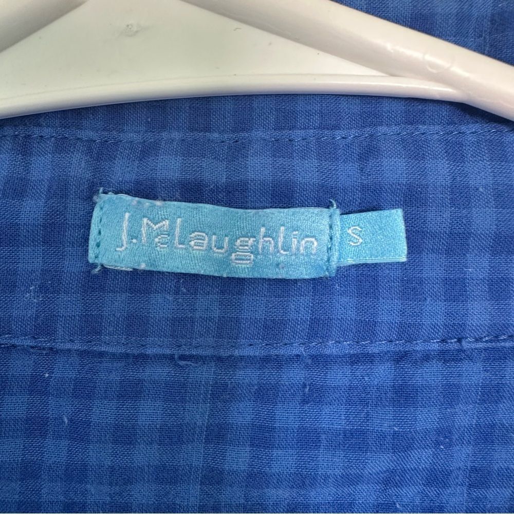 J. Mclaughlin Crinkle Gingham Button Down Shirt W… - image 4